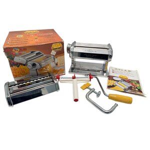 Marcato ATLAS Deluxe Pasta Machine Mod. 150 and Pasta Bike in Box with Manual